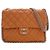 Chanel Maxi Quilted Washed Lambskin Marrone Chain Around Flap Cammello