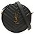 Bolsa camera de vinil preto com textura grain de poudre e chevron Saint Laurent