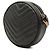 Bolsa camera de vinil preto com textura grain de poudre e chevron Saint Laurent - vista 2