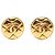 Orecchini a clip rotondi Chanel Gold CC placcati oro trapuntati D'oro