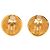 Orecchini a clip rotondi Chanel Gold CC placcati oro trapuntati D'oro - vista 2