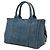 Borsa Prada Blue Small Denim Canapa Logo - vista 2
