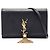 Portafoglio con catena Kate Monogram in pelle di vitello liscia nera Saint Laurent Nero