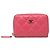 Monedero Chanel Pink CC acolchado Caviar con cremallera Rosa