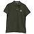 Polo in piquet di cotone con patch logo Moncler, verde, in cotone Nero