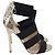 Sandali con tacco Jimmy Choo con cinturino elastico in pelle oro