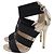 Sandali con tacco Jimmy Choo con cinturino elastico in pelle oro - vista 4