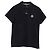 Polo in piqué di cotone con patch logo Moncler, blu navy