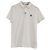 Polo in piqué di cotone bianco con patch logo Moncler