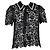 Self portrait Self-Portrait Blumen-Spitzenbluse aus schwarzem Polyester