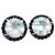 Autre Marque Sterling Silber 925 Ohrstecker Aquamarin und schwarzer Spinell Hellblau
