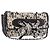CHANEL Choco Bar Chain Shoulder Bag Satin Nero Argento CC Auth 189234V