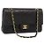 CHANEL Matelasse 25 Chain Shoulder Bag Lamb Skin Black Gold CC Auth 189017V Nero D'oro