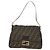 FENDI Zucca Canvas Mamma Baguette Shoulder Bag Black Brown Auth 186461V Marrone Nero - vista 13