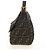 FENDI Zucca Canvas Mamma Baguette Shoulder Bag Black Brown Auth 186461V Marrone Nero - vista 3