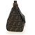 FENDI Zucca Canvas Mamma Baguette Shoulder Bag Black Brown Auth 186461V Marrone Nero - vista 4