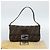 FENDI Zucca Canvas Mamma Baguette Shoulder Bag Black Brown Auth 189109V Marrone Nero - vista 12