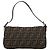 FENDI Zucca Canvas Mamma Baguette Shoulder Bag Black Brown Auth 189109V Marrone Nero - vista 2