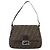 FENDI Zucca Canvas Mamma Baguette Bolsa de Ombro Preto Prata Marrom Autêntica 187420V - vista 13