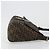 FENDI Zucca Canvas Mamma Baguette Bolsa de Ombro Preto Prata Marrom Autêntica 187420V - vista 3