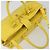 SAINT LAURENT Borsa Cabas Baby in Pelle 2way Yellow Gold Auth hk3783 D'oro Giallo - vista 6