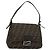 FENDI Zucca Canvas Mamma Baguette Borsa a Spalla Nero Argento Marrone Auth 186462V