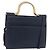 Bolsa Christian Dior de couro 2way Navy Gold Auth 188827 Dourado Azul marinho