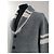 Roberto Collina graue Wollstrickjacke mit Streifen Weiß - Ansicht 2