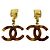 Chanel Coco Mark Ohrringe Schildpatt-Muster Braun Golden
