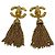 Orecchini a clip Chanel Vintage Coco Mark con nappa D'oro - vista 6