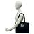Borsa Tote GUCCI Vintage Black Canvas Leather Nero - vista 2