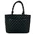Chanel Cambon Line Coco Mark Leder Tote Bag Schwarz - Ansicht 3
