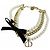Bracelet Christian Dior Montaigne 30 Toronto avec logo en métal et perles de faux aspect ruban Doré