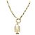 Collana Elisabetta Franchi color oro con pendente a lucchetto D'oro