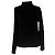 Saint Laurent Rippstrick-Rollkragenpullover aus schwarzer Wolle