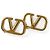 Orecchini Valentino Garavani Pierce V Logo Signature D'oro - vista 4