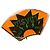 visvim Spilla Logo Broche in Ottone Nero Verde Arancione