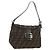 FENDI Zucca Canvas Mamma Baguette Borsa a Spalla Nero Marrone Auth 186463V