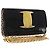 Borsa a tracolla con catena Vara Ribbon Salvatore Ferragamo in vernice nera e oro Auth bs35689 Nero D'oro