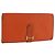Hermès HERMES Bane Souffle Long Wallet Leather Orange Gold Auth bs35718 D'oro Arancione