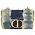 Borsa a tracolla Christian Dior Cannage Miss Caro in tela blu navy e oro Auth 188825SAM D'oro - vista 13