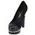 Escarpines CHANEL Pearl Suede 35 1/2 Black CC Auth am11955M Negro - vista 2