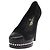 Escarpines CHANEL Pearl Suede 35 1/2 Black CC Auth am11955M Negro - vista 20