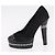 Escarpines CHANEL Pearl Suede 35 1/2 Black CC Auth am11955M Negro - vista 23