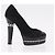 Escarpines CHANEL Pearl Suede 35 1/2 Black CC Auth am11955M Negro - vista 4