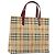 Borsa Tote BURBERRY Nova Check in PVC e pelle beige argento Auth 187812A