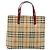 Borsa Tote BURBERRY Nova Check in PVC e pelle beige argento Auth 187812A - vista 2