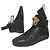 Versace Palazzo Croco Embossed Leather Medusa Sneaker Alte Nero D'oro