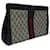 Pochette Gucci Monogram con Striscia Web Rosso Beige Blu scuro