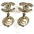 Orecchini Chanel Metal Coco Mark Rhinestone Faux Pearl
